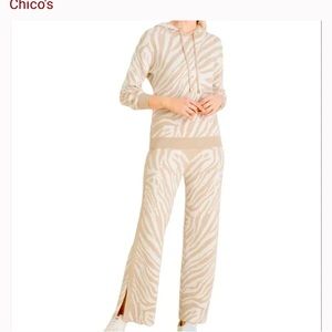 Chicos Zenergy Knit Jogger pants, Leopard print, sz 0R = 4 $85